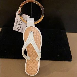 Coach White Thong/Flipflop Keyfob/Keychain #7345
